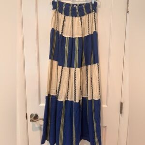 Ace & Jig Blue and Cream Maxi Skirt